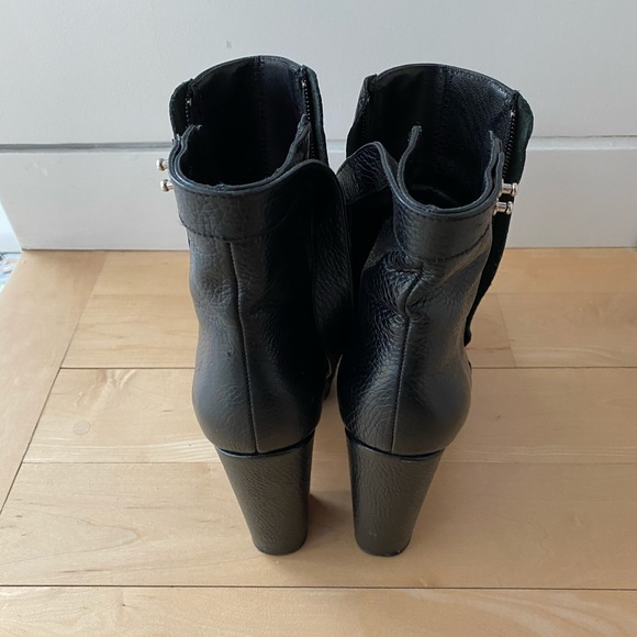 🗽 Rachel Comey Black Leather Platform Ankle Boots - Picture 3 of 6